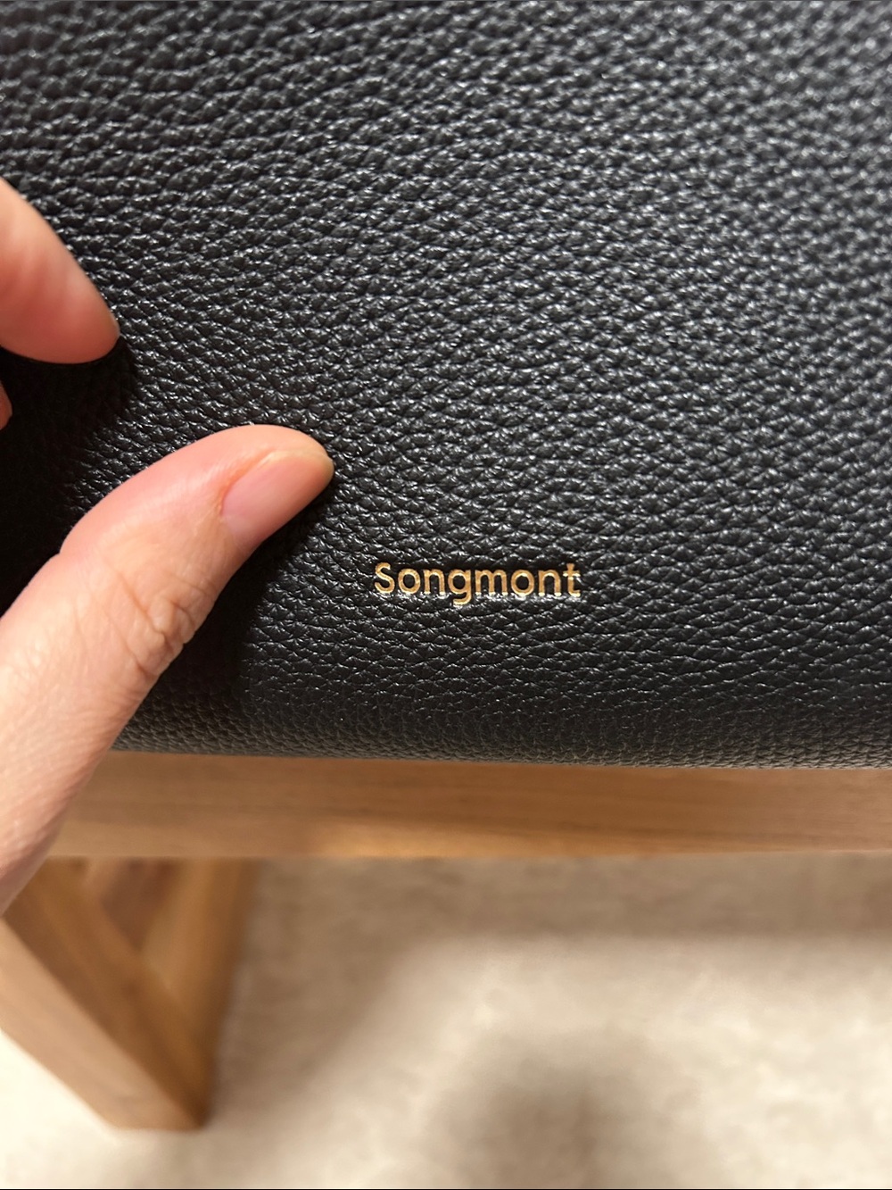 Authentic Songmont Large Yore Tote Bag| Onyx Black Leather Laptop Work Travel - Picture 14 of 15